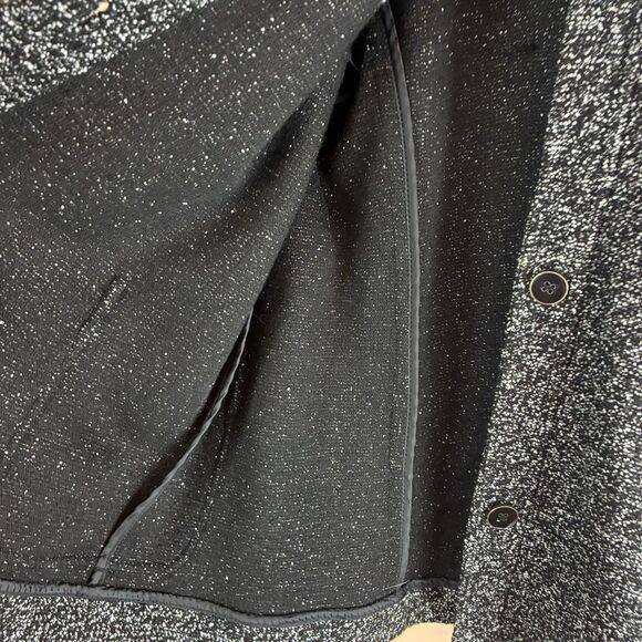 Talbots Womens Marled Black White Sweater Button Down Jacket Size 12 - Picture 4 of 8